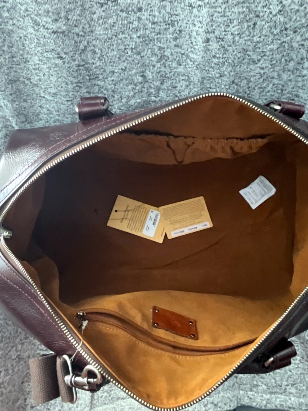 Patricia Nash Milano Weekender Leather Duffel Large Plum NWT BEAUTY! - Picture 5 of 6